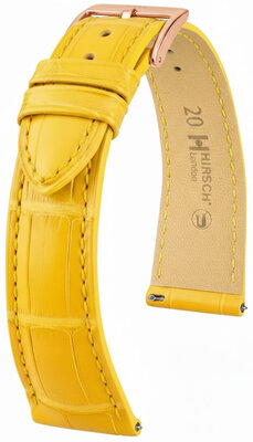 Lederband Hirsch London 04207172-7, Gelb, Alligatorenhaut, Quick Release