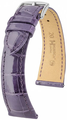 Lederband Hirsch London 04207184-2, lila, Alligatorenhaut, Quick Release