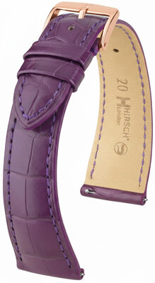 Lederband Hirsch London 04207186-7, lila, Alligatorenhaut, Quick Release