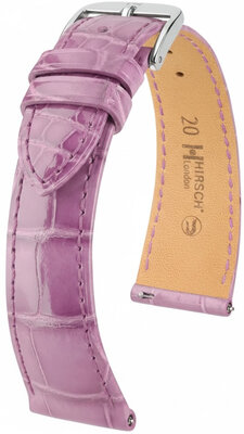 Lederband Hirsch London 04207187-2, lila, Alligatorenhaut, Quick Release