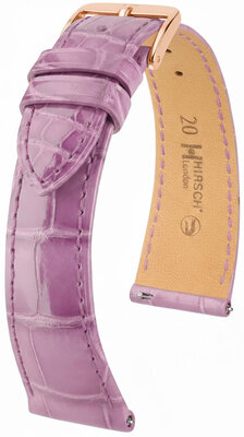 Lederband Hirsch London 04207187-7, lila, Alligatorenhaut, Quick Release