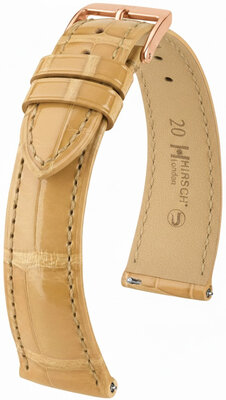 Lederband Hirsch London 04207190-7, Beige, Alligatorenhaut, Quick Release