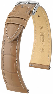 Lederband Hirsch London 04207199-2, Beige, Alligatorenhaut, Quick Release