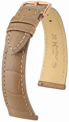 Lederband Hirsch London 04207199-7, Beige, Alligatorenhaut, Quick Release