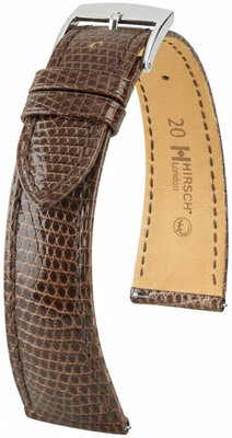 Lederband Hirsch London 04266110-2, Braun, Eidechsenhaut, Quick Release