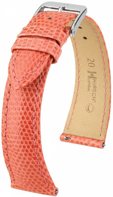 Lederband Hirsch London 04266122-2, orange, Eidechsenhaut, Quick Release