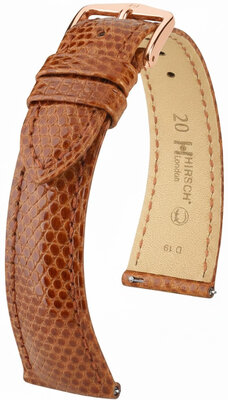 Lederband Hirsch London 04266170-7, Braun, Eidechsenhaut, Quick Release