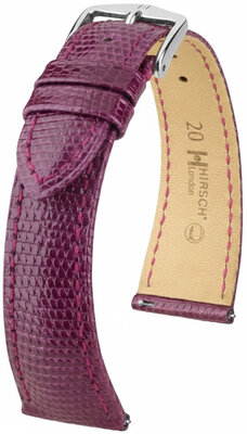 Lederband Hirsch London 04266187-2, lila, Eidechsenhaut, Quick Release
