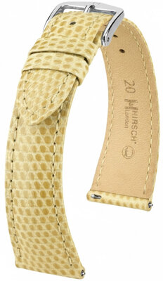 Lederband Hirsch London 04266190-2, Beige, Eidechsenhaut, Quick Release