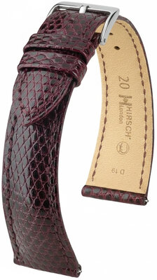 Uhrenarmband Hirsch London L 04266060-2, rot, Echsenleder, Länge L, Quick Release