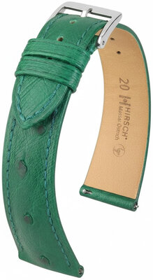 Lederband Hirsch Massai Ostrich 04262140-2, Grün, Straußenhaut, Quick Release