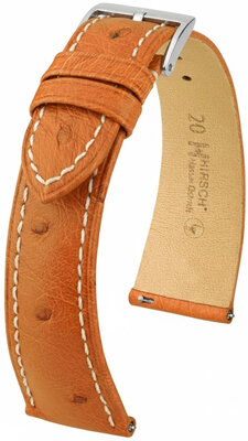 Lederband Hirsch Massai Ostrich 04262171-2, Braun, Straußenhaut, Quick Release