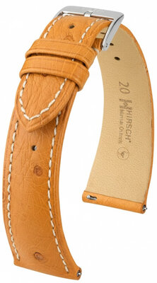 Lederband Hirsch Massai Ostrich 04262174-2, Braun, Straußenhaut, Quick Release