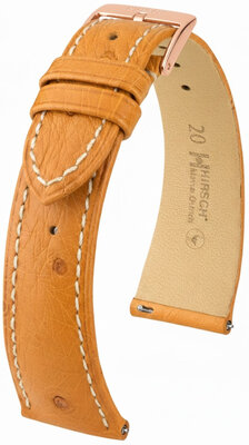 Lederband Hirsch Massai Ostrich 04262174-7, Braun, Straußenhaut, Quick Release