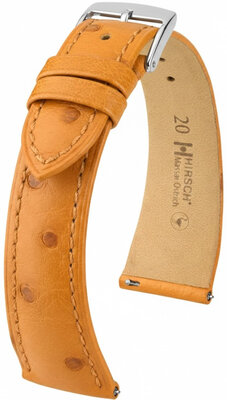 Lederband Hirsch Massai Ostrich 04262175-2, Braun, Straußenhaut, Quick Release