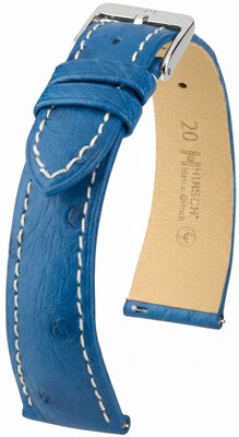 Leder-Uhrenarmband Hirsch Massai Ostrich L 04262084-2, violett, Straußenleder, Länge L, Quick Release