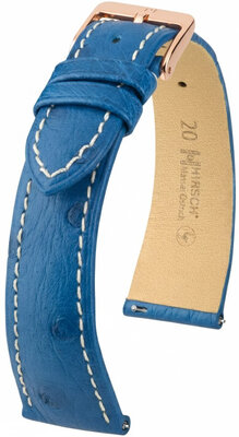 Leder-Uhrenarmband Hirsch Massai Ostrich L 04262084-7, violett, Straußenleder, Länge L, Quick Release