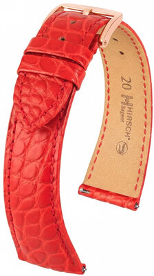 Lederband Hirsch Regent 04107129-7, Rot, Alligatorenhaut, Quick Release