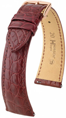Lederband Hirsch Regent 04107169-7, Rot, Alligatorenhaut, Quick Release