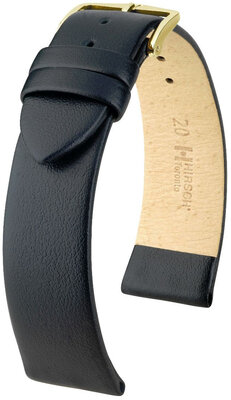 Lederband Hirsch Toronto 03702150NQ-1, schwarz, Kalb