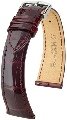 Uhrenarmband Hirsch London L 04207060-2, rot, Alligatorleder, Länge L, Quick Release