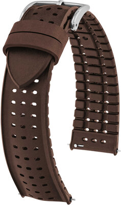 Kautschuk-Uhrenarmband Hirsch NYAD L 0921099010-2, braun, Naturkautschuk, Länge L, Quick Release