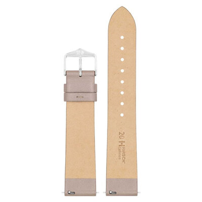 Leder-Uhrenarmband Hirsch Cashmere M 03902195-2, beige, Kalbsleder, Länge M, Quick Release