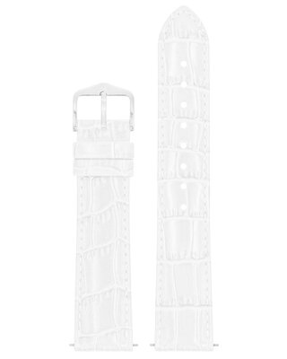 Leder-Uhrenarmband Hirsch Louisianalook L 03427000-2, weiß, Kalbsleder, Länge L, Quick Release