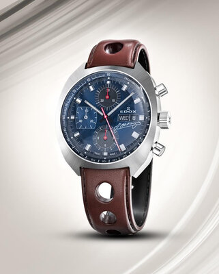 Edox Sportsman Automatic 01132-3BU-BUGN Fangio Limited Edition 115pcs (+ Ersatzband)