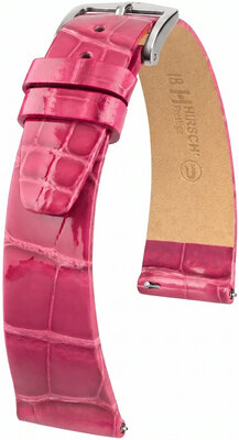 Lederband Hirsch Prestige 02207124-2, Rosa, Alligatorenhaut, Quick Release