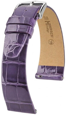 Lederband Hirsch Prestige 02207184-2, lila, Alligatorenhaut, Quick Release