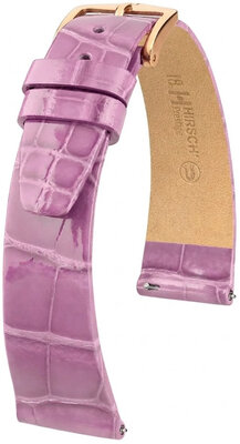 Lederband Hirsch Prestige 02207187-7, lila, Alligatorenhaut, Quick Release