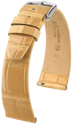 Lederband Hirsch Prestige 02207190-2, Beige, Alligatorenhaut, Quick Release