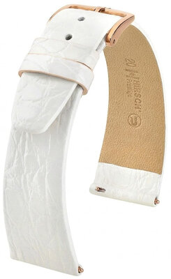 Lederband Hirsch Prestige 02208100-7, Weiß, Krokodilhaut, Quick Release