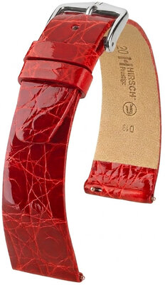 Lederband Hirsch Prestige 02208120-2, Rot, Krokodilhaut, Quick Release