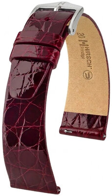 Lederband Hirsch Prestige 02208160-2, Rot, Krokodilhaut, Quick Release