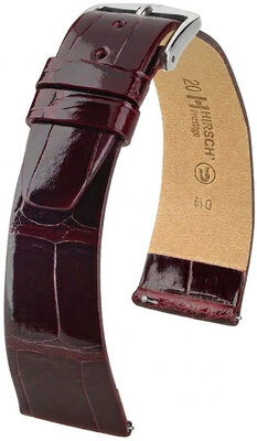 Lederband Hirsch Prestige 02307160-2, Rot, Alligatorenhaut, Quick Release