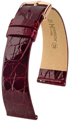 Lederband Hirsch Prestige 02308160-7, Rot, Krokodilhaut, Quick Release