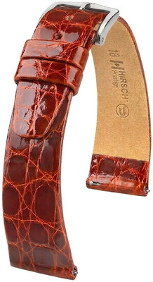 Lederband Hirsch Prestige 02308170-2, Braun, Krokodilhaut, Quick Release