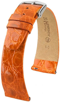 Lederband Hirsch Prestige 02308176-2, orange, Krokodilhaut, Quick Release