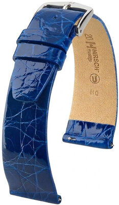 Lederband Hirsch Prestige 02308185-2, Blau, Krokodilhaut, Quick Release