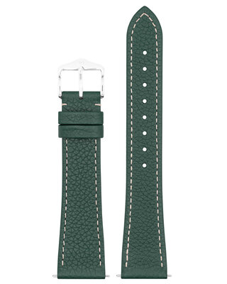 Leder-Uhrenarmband Hirsch Bologna M 01802140-2, grün, Kalbsleder, Länge M, Quick Release
