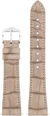 Leder-Uhrenarmband Hirsch London Nubuk L 04277090-2, beige, Alligatorleder, Länge L, Quick Release