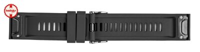 Silikon-Uhrenarmband Ricardo 26mm (für Garmin Fenix 8/7X/6X (51mm), Tactix u.a.), schwarz, QuickFit