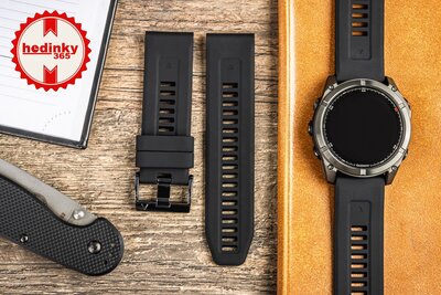 Silikon-Uhrenarmband Ricardo 26mm (für Garmin Fenix 8/7X/6X (51mm), Tactix u.a.), schwarz, QuickFit