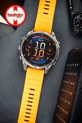Silikon-Uhrenarmband Ricardo 22mm (für Garmin Fenix 8/7/6 (47mm), Epix 2 u. a.), orange V1, QuickFit