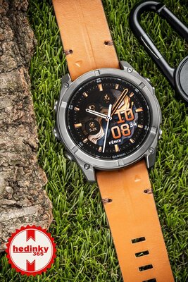 Leder-Uhrenarmband Ricardo 26mm (für Garmin Fenix 8/7X/6X (51mm), Tactix u.a.), braun, QuickFit